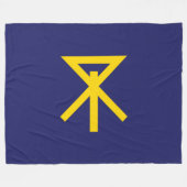 大阪国旗（日本） フリースブランケット (正面(横))