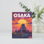 大阪城の夕焼けの夢 ポストカード (スタンド正面)