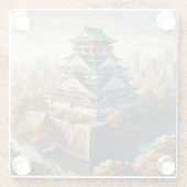 大阪城日本ランドスケープヴィンテージ旅行 ガラスコースター (裏面)