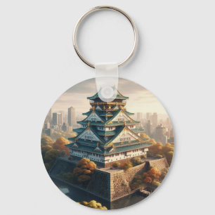 大阪城日本ランドスケープヴィンテージ旅行 キーホルダー