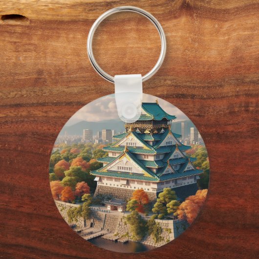 大阪城日本ランドスケープヴィンテージ旅行 キーホルダー (裏面)