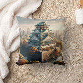 大阪城日本ランドスケープヴィンテージ旅行 クッション (ブランケット)