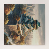 大阪城日本ランドスケープヴィンテージ旅行 ジグソーパズル (横)