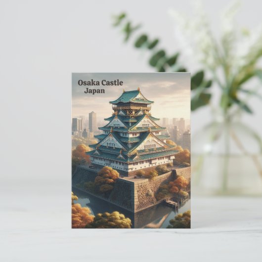 大阪城日本ランドスケープヴィンテージ旅行 ポストカード (スタンド正面)