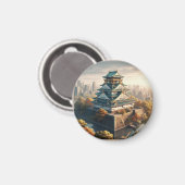 大阪城日本ランドスケープヴィンテージ旅行 マグネット (正面/裏面)