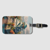 大阪城日本ランドスケープヴィンテージ旅行 ラゲッジタグ (正面横)