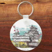 大阪城日本水彩画イラストレーション キーホルダー (裏面)