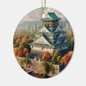 大阪城 日本 風景 ヴィンテージ トラベル セラミックオーナメント (左)