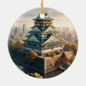 大阪城 日本 風景 ヴィンテージ トラベル セラミックオーナメント (裏面)