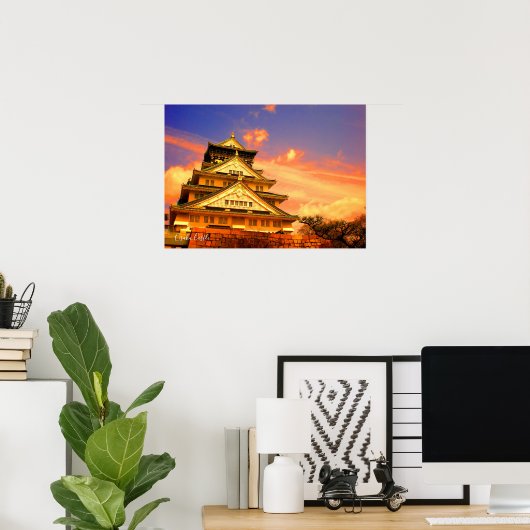 大阪城（日没ver.） ポスター (ホームオフィス)