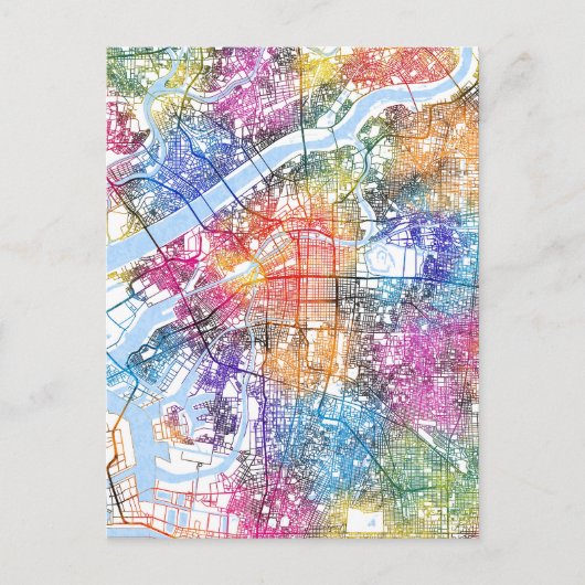 大阪市地図 ポストカード (正面)