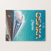 大阪新幹線ヴィンテージ旅行ポスター ジグソーパズル (横)