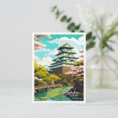 大阪日本ヴィンテージ旅行イラストレーション ポストカード (スタンド正面)