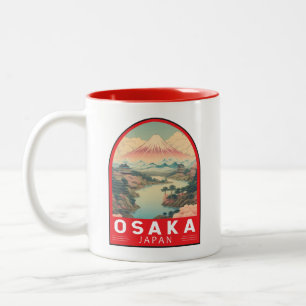 大阪日本富士山旅行アートエンブレム ツートーンマグカップ