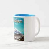 大阪日本鉄道ヴィンテージ旅行ポスター ツートーンマグカップ (正面右)