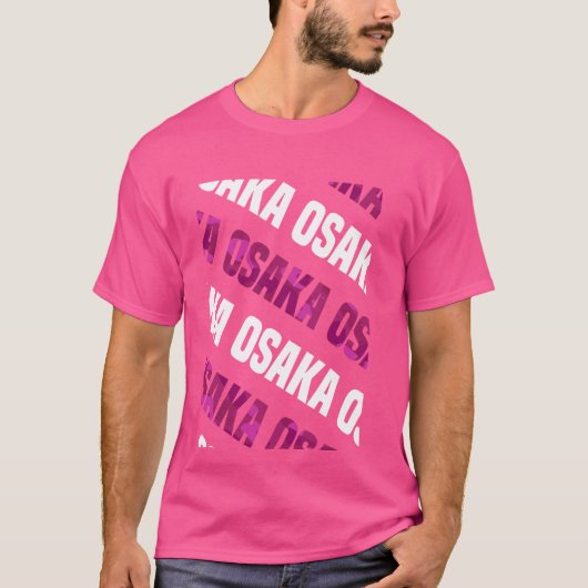 大阪迷彩柄パターンピンクカモフラージュ Tシャツ (正面)