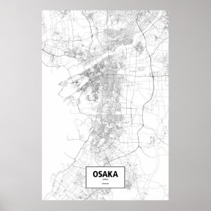 大阪、日本(白の黒) ポスター