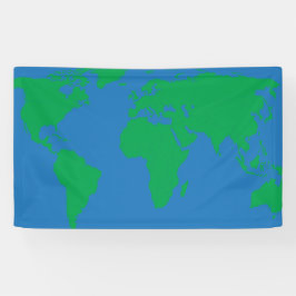 大陸の世界地図 横断幕