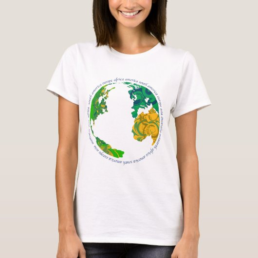 大陸付き地球 Tシャツ (正面)