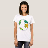 大陸付き地球 Tシャツ (正面フル)