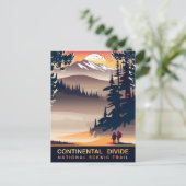 大陸分水嶺、国家風光明媚なトレイル、旅行 ポストカード (スタンド正面)