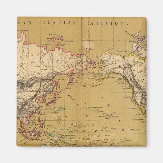 大陸地図 マグネット (正面)