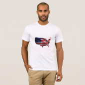 大陸米国の定形旗 Tシャツ (正面フル)