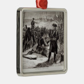 大陸軍隊の野営の冬場面 メタルオーナメント (右)