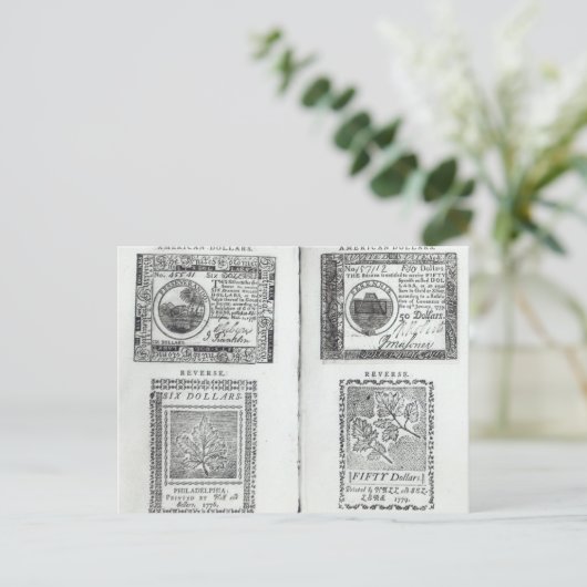 大陸通貨の注記 ポストカード (スタンド正面)