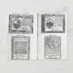 大陸通貨の注記 ポストカード