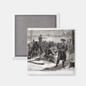 大陸陸軍の陣地で冬の景色 マグネット (正面/裏面)