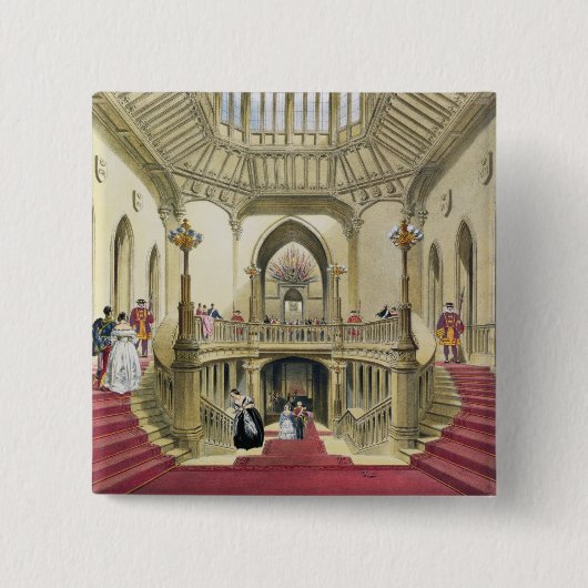 大階段、「HistoからのWindsorの城、 缶バッジ (正面)