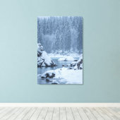 大雪秋湖フシネ，イタリア キャンバスプリント (インサイチュ (ウッドフロア))