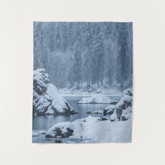 大雪秋湖フシネ，イタリア タペストリー (正面)