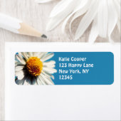 大青空の下の明るい白いデイジー ラベル (インサイチュ)