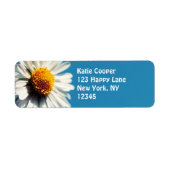 大青空の下の明るい白いデイジー ラベル (正面)