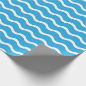 大青色波パターンのラッピング紙 ラッピングペーパー (角)