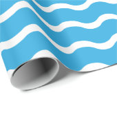 大青色波パターンのラッピング紙 ラッピングペーパー (ロールコーナー)