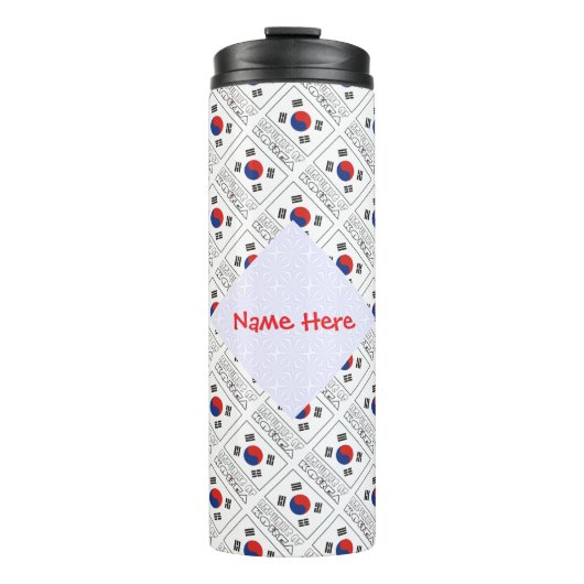 大韓民国国旗の赤地タイル貼り タンブラー (正面)