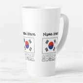 大韓民国韓国国旗のブラックパーソナライズ カフェラテマグ (右アングル)