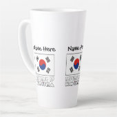 大韓民国韓国国旗のブラックパーソナライズ カフェラテマグ (左アングル)