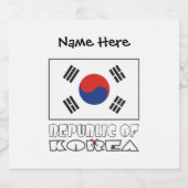 大韓民国 韓国国旗 黒 個人名入れ スパークリングワインラベル (シングルラベル)