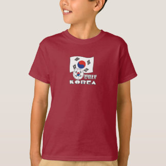 大韓民国（韓国） サッカー ボールと国旗 Tシャツ