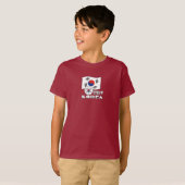大韓民国（韓国） サッカー ボールと国旗 Tシャツ (正面フル)