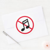 大音量の音楽はノイズ禁止の標識を許さない ラウンドシール (封筒)