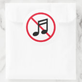 大音量の音楽はノイズ禁止の標識を許さない ラウンドシール (バッグ)