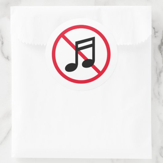 大音量の音楽はノイズ禁止の標識を許さない ラウンドシール (バッグ)