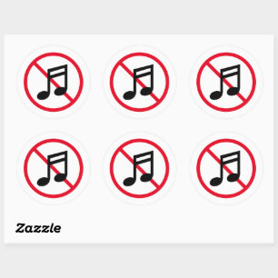 大音量の音楽はノイズ禁止の標識を許さない ラウンドシール