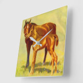 大馬小馬 スクエア壁時計 (傾斜)