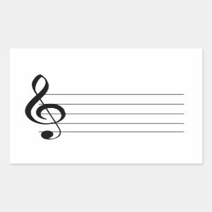 大高音クレフ、 音符記号ミュージカルシールラベル 長方形シール